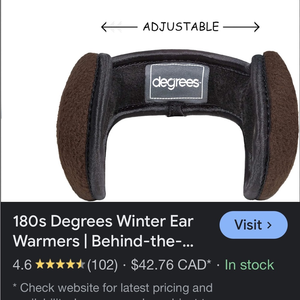 Black fleece Bluetooth headphones ear warmers adjustable